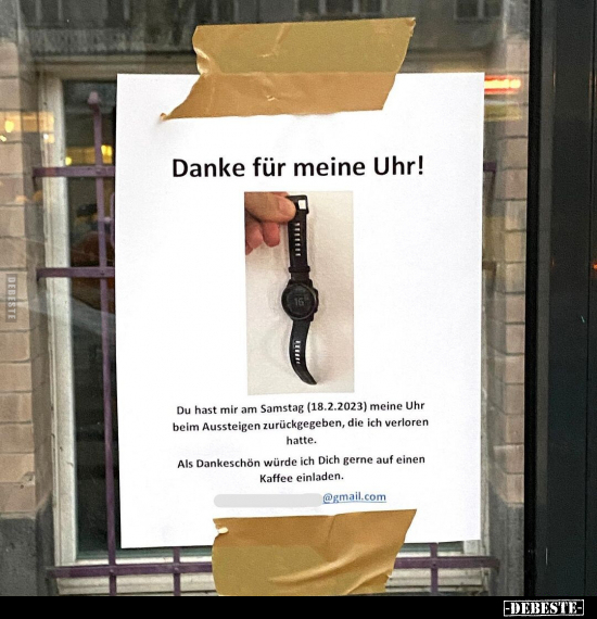 Danke für meine Uhr! Du hast mir am Samstag (18.2.2023).. - Lustige Bilder | DEBESTE.de