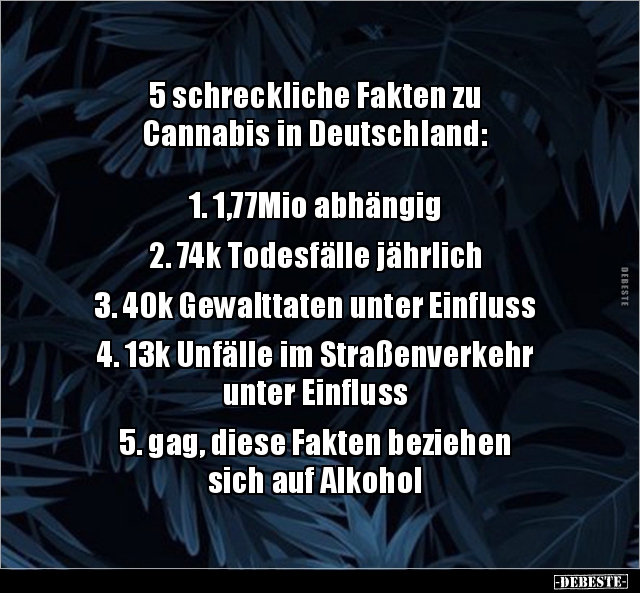 5 schreckliche Fakten zu Cannabis in Deutschland: 1... - Lustige Bilder | DEBESTE.de