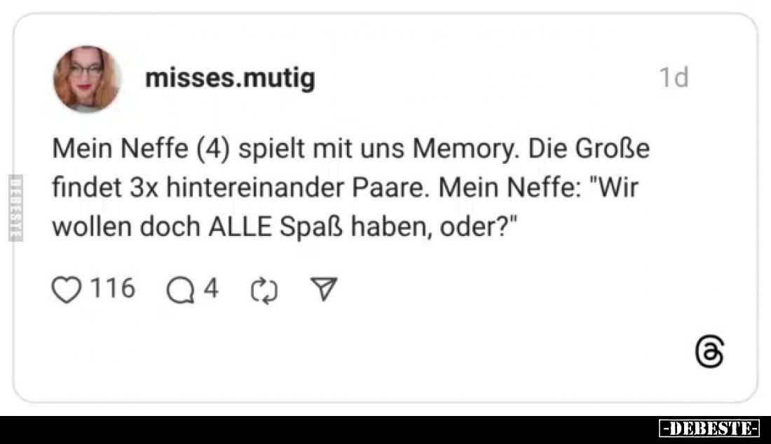 Mein Neffe (4) spielt mit uns Memory. Die Große findet 3x.. - Lustige Bilder | DEBESTE.de