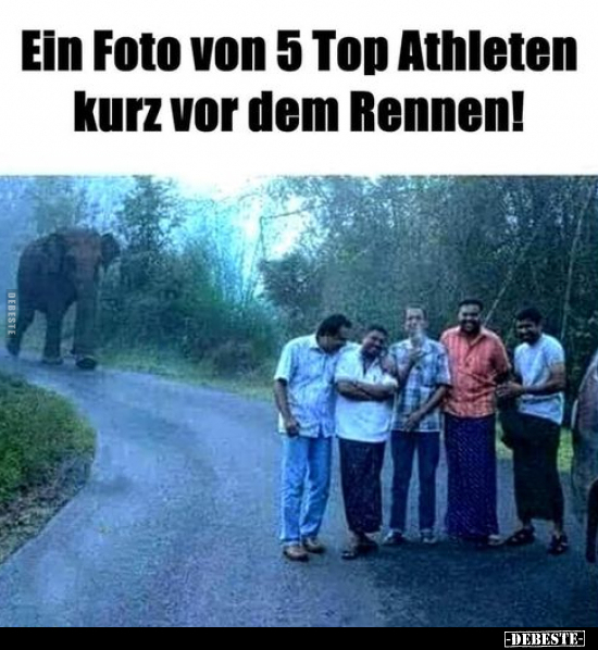 Ein Foto von 5 Top Athleten kurz vor dem Rennen!.. - Lustige Bilder | DEBESTE.de