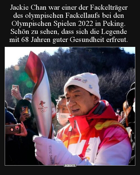 Jackie Chan war einer der Fackelträger des olympischen.. - Lustige Bilder | DEBESTE.de