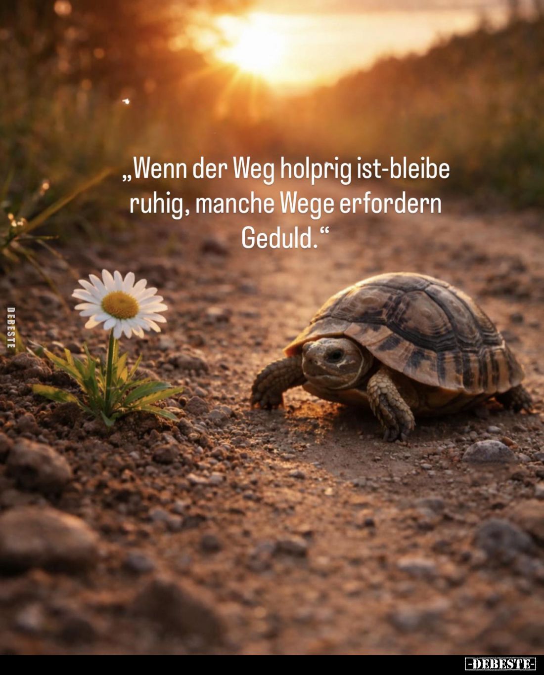 Wenn der Weg holprig ist - bleibe ruhig, manche Wege erfordern Geduld.