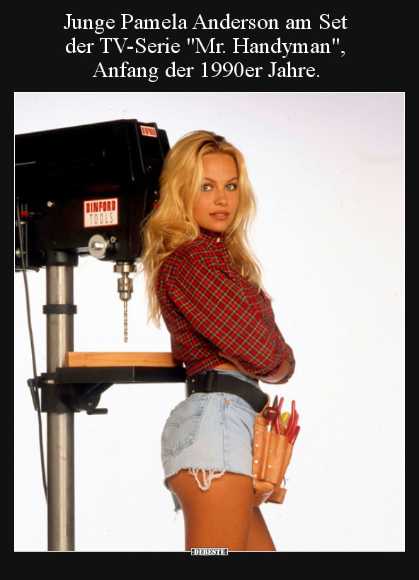Junge Pamela Anderson am Set der TV-Serie "Mr. Handyman".. - Lustige Bilder | DEBESTE.de