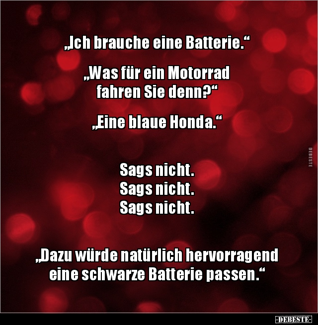 „Ich brauche eine Batterie.“ „Was für ein Motorrad.. - Lustige Bilder | DEBESTE.de