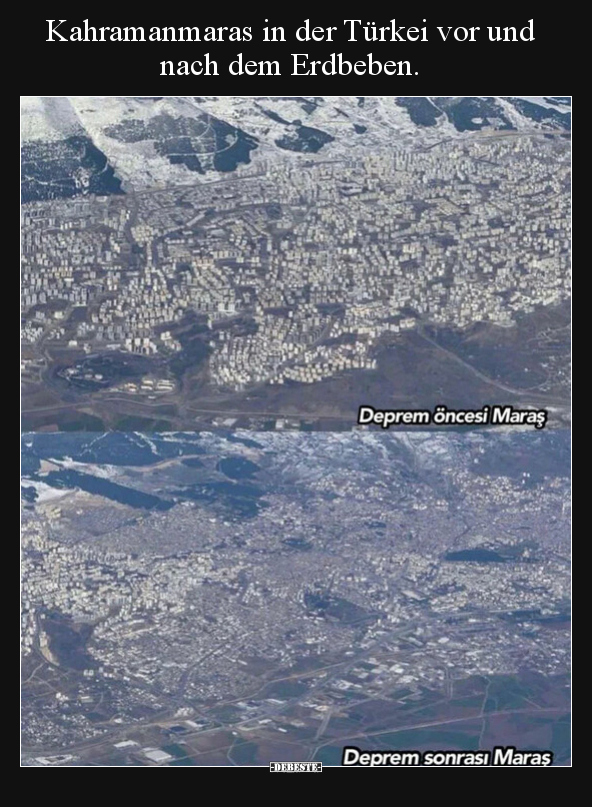 Kahramanmaras in der Türkei vor und nach dem Erdbeben... - Lustige Bilder | DEBESTE.de