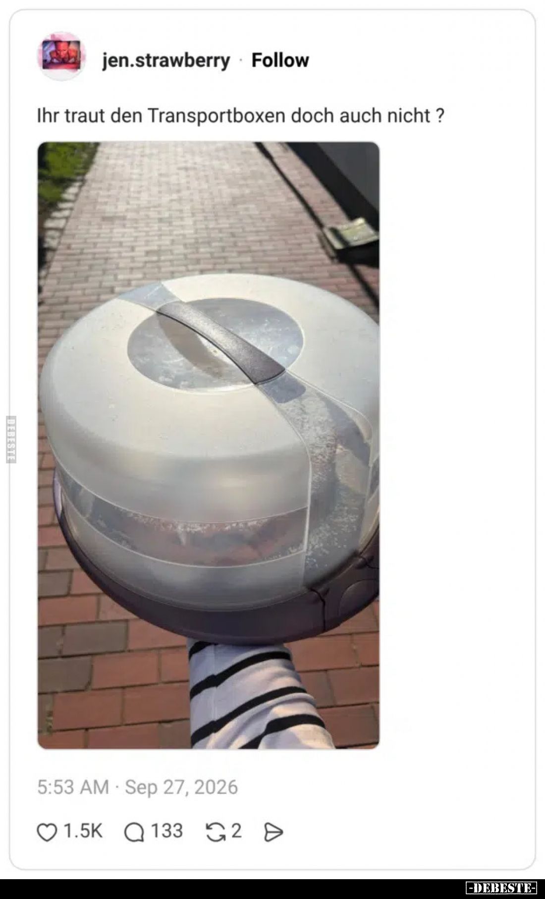 Ihr traut den Transportboxen doch auch nicht ?