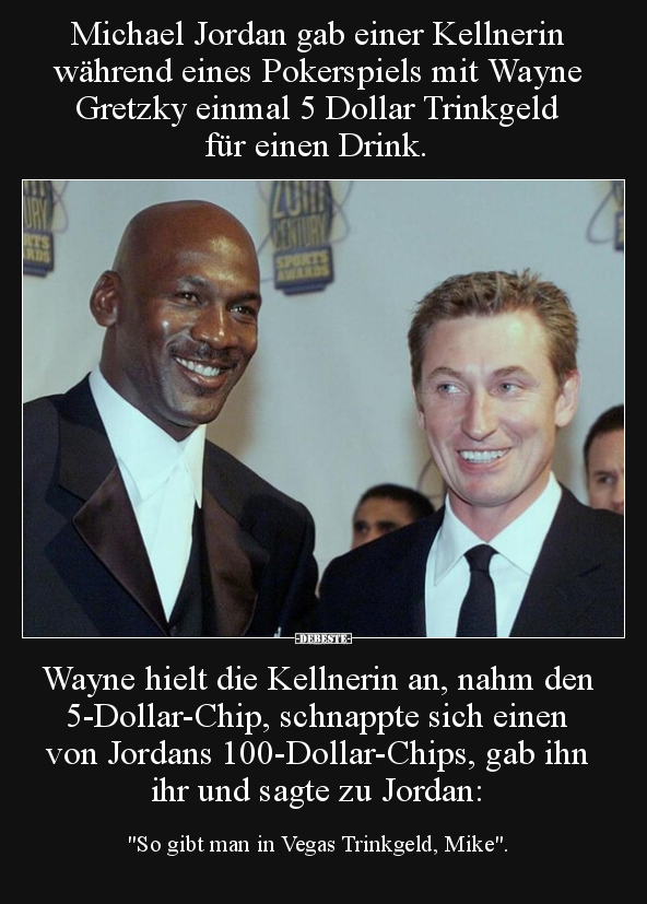 Michael Jordan gab einer Kellnerin während eines.. - Lustige Bilder | DEBESTE.de