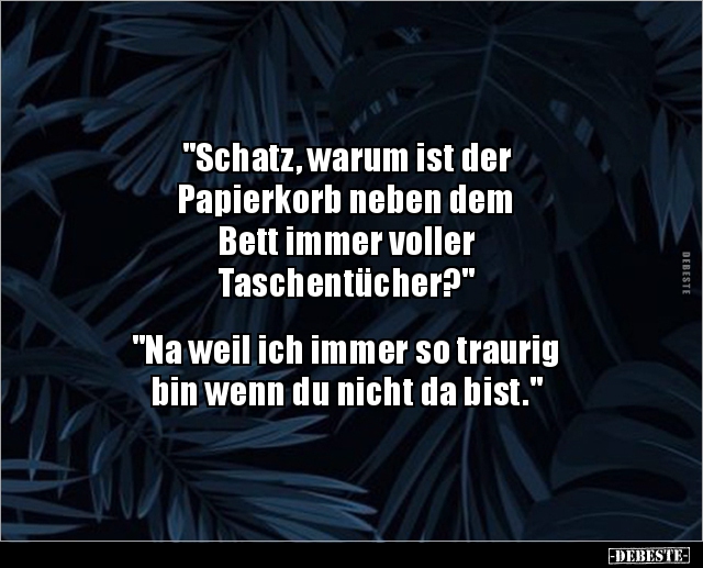 "Schatz, warum ist der Papierkorb neben dem Bett immer.." - Lustige Bilder | DEBESTE.de