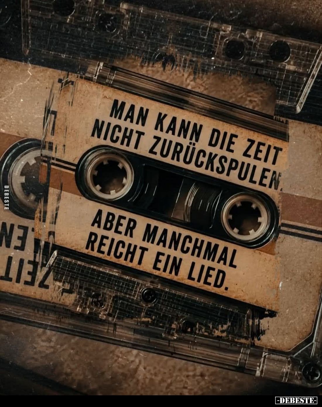 Man kann die Zeit nicht zurückspulen
aber manchmal reicht ein Lied.