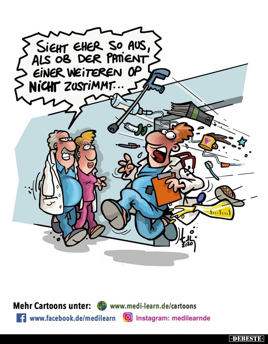 Sieht eher so aus, als ob der Patient einer weiteren OP nicht zustimmt...