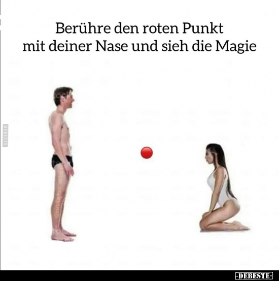 Berühre den roten Punkt mit deiner Nase und sieh die Magie.. - Lustige Bilder | DEBESTE.de