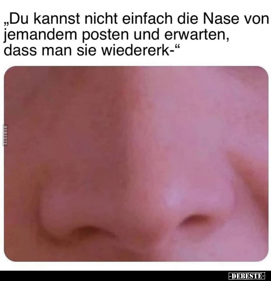 Du kannst nicht einfach die Nase von jemandem posten und.. - Lustige Bilder | DEBESTE.de