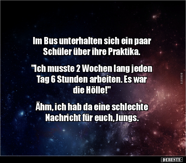 Im Bus unterhalten sich ein paar Schüler über ihre.. - Lustige Bilder | DEBESTE.de