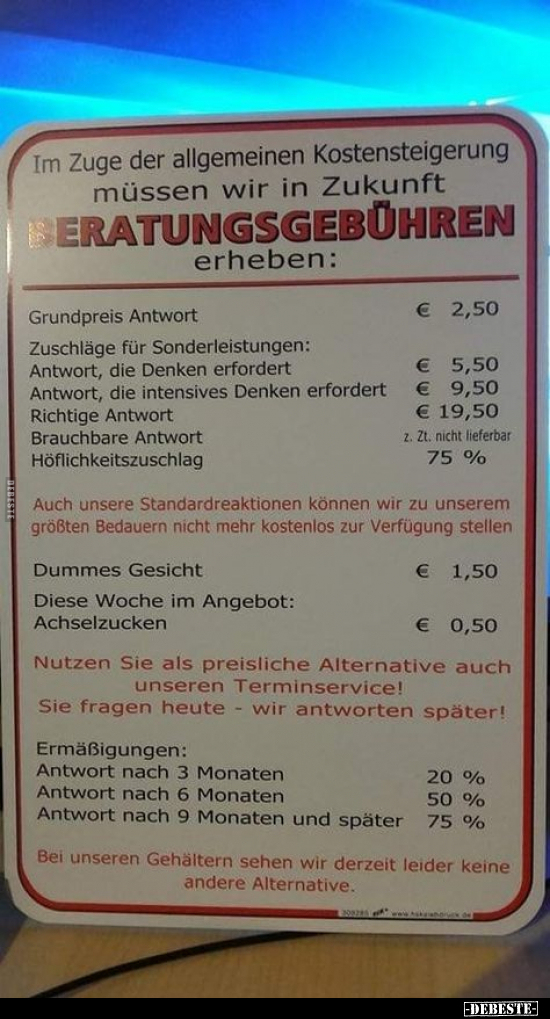 Im Zuge der allgemeinen Kostensteigerung.. - Lustige Bilder | DEBESTE.de