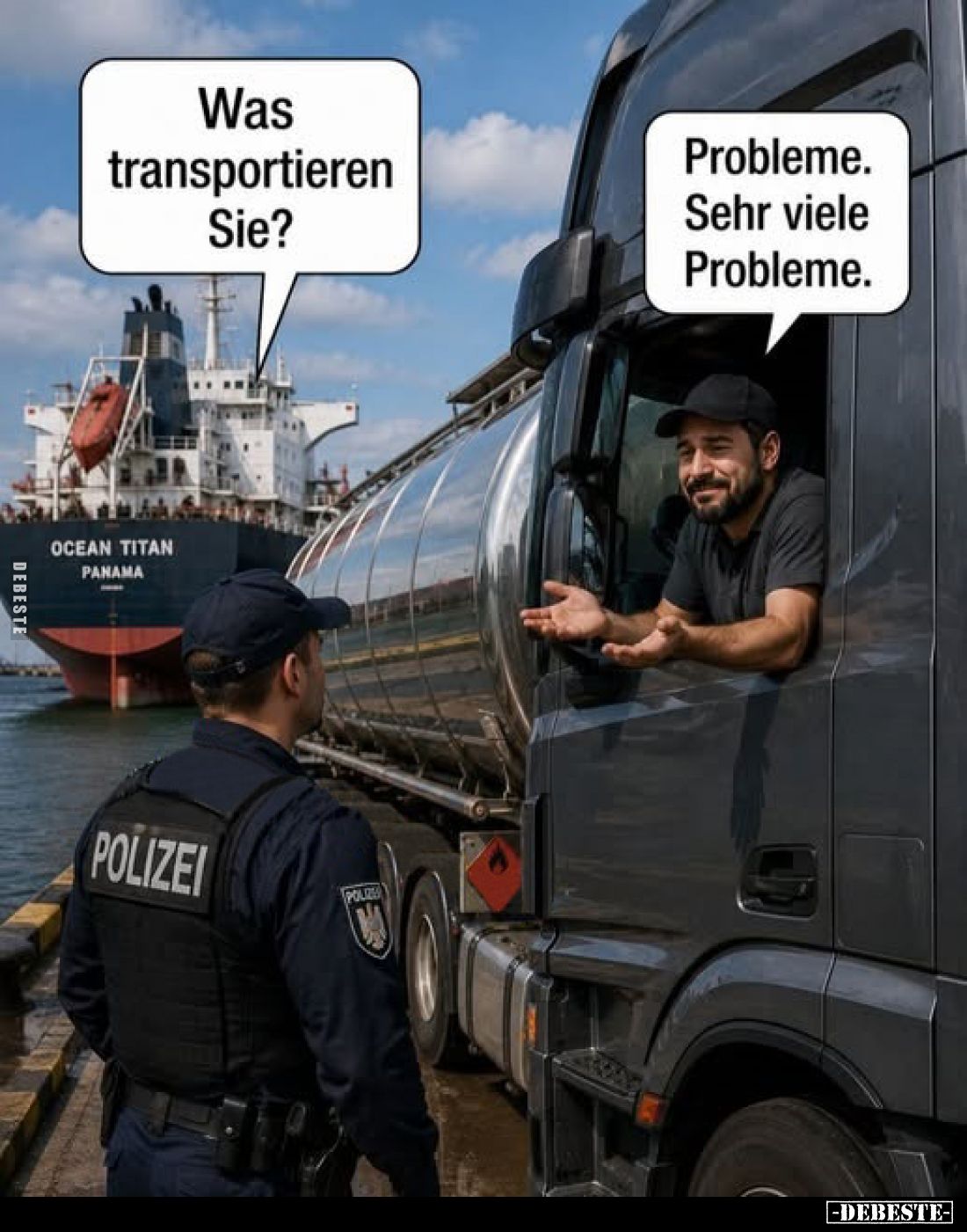 Was transportieren Sie?
Probleme. Sehr viele Probleme.