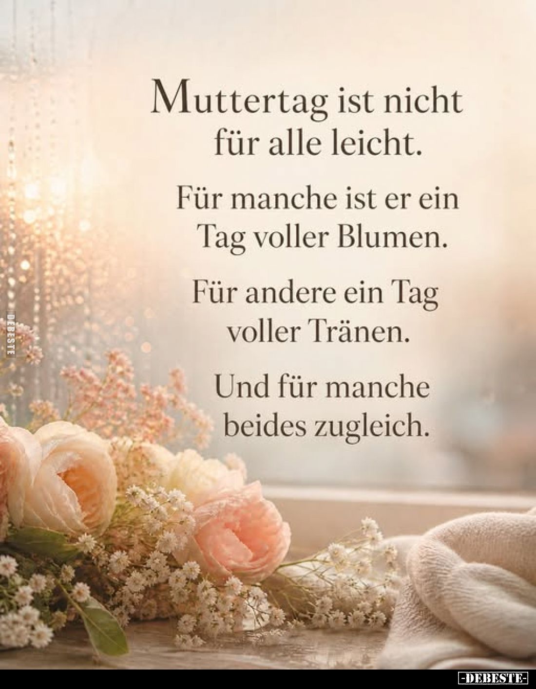 Muttertag ist nicht für alle leicht.
Für manche ist er ein Tag voller Blumen.
Für andere ein Tag voller Tränen.
Und für ma...