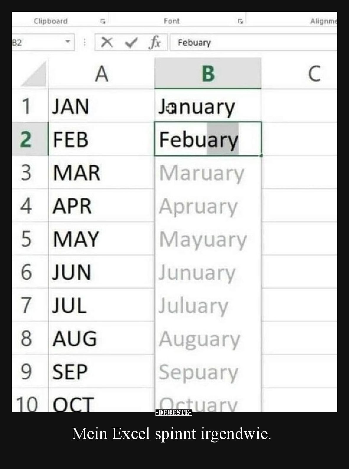 Mein Excel spinnt irgendwie.