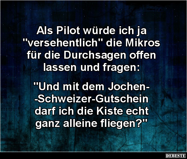 Als Pilot würde ich ja "versehentlich"... - Lustige Bilder | DEBESTE.de