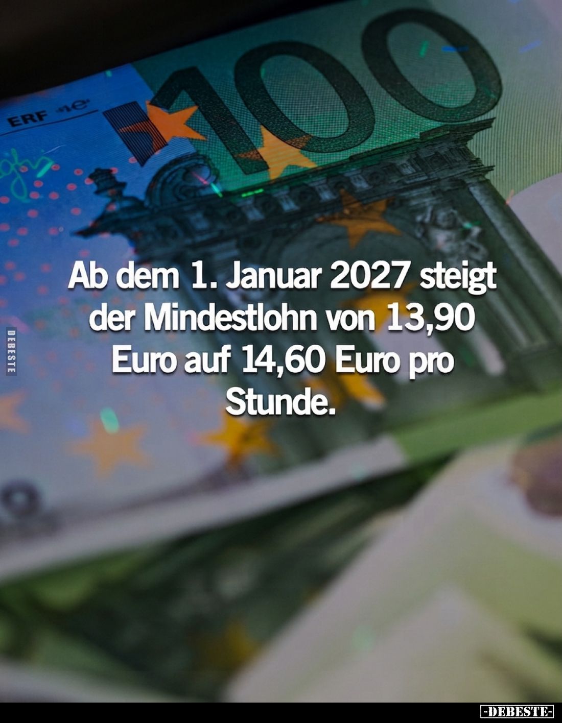 Ab dem 1. Januar 2027 steigt der Mindestlohn von 13,90 Euro auf 14,60 Euro pro Stunde.