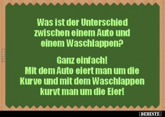 Was ist der Unterschied zwischen einem Auto und einem.. - Lustige Bilder | DEBESTE.de