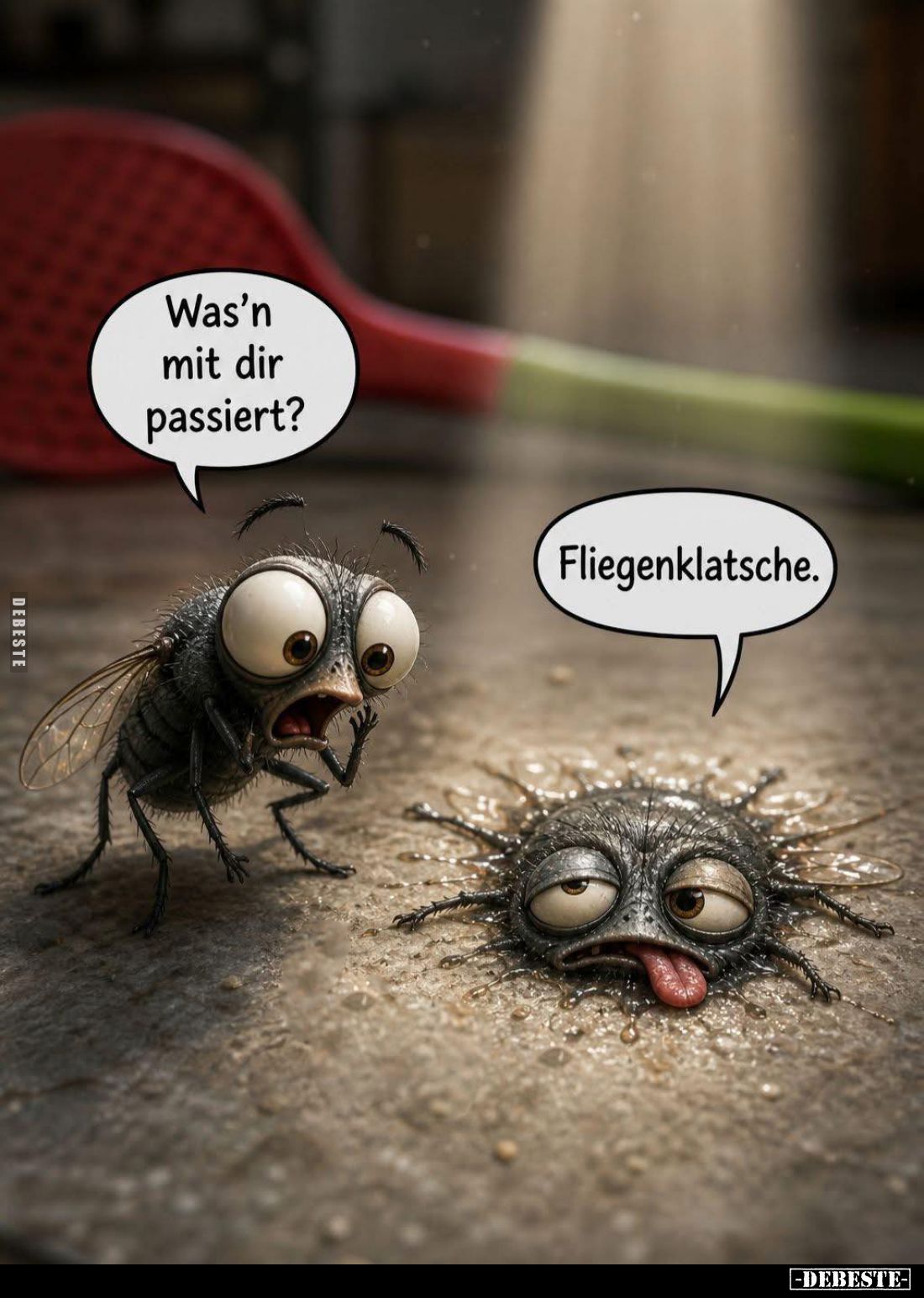 Was’n mit dir passiert? -
Fliegenklatsche.