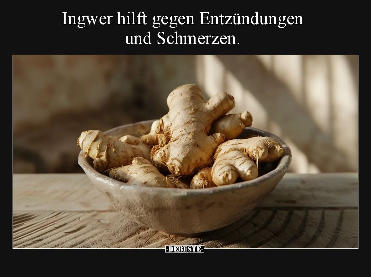Ingwer hilft gegen Entzündungen und Schmerzen.