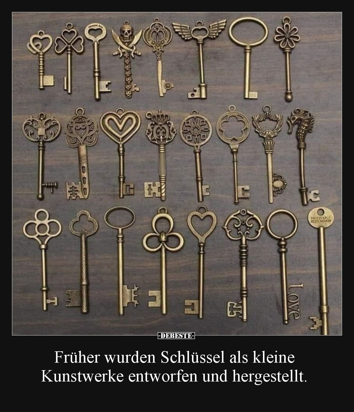 Früher wurden Schlüssel als kleine Kunstwerke entworfen und hergestellt.