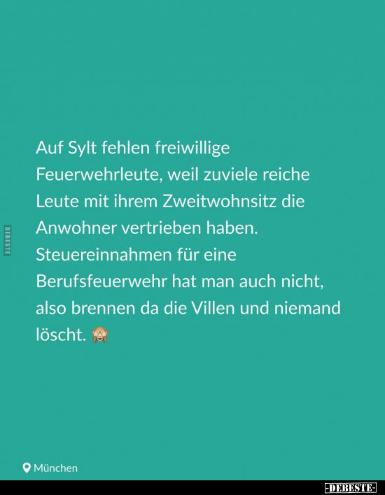 Auf Sylt fehlen freiwillige Feuerwehrleute.. - Lustige Bilder | DEBESTE.de