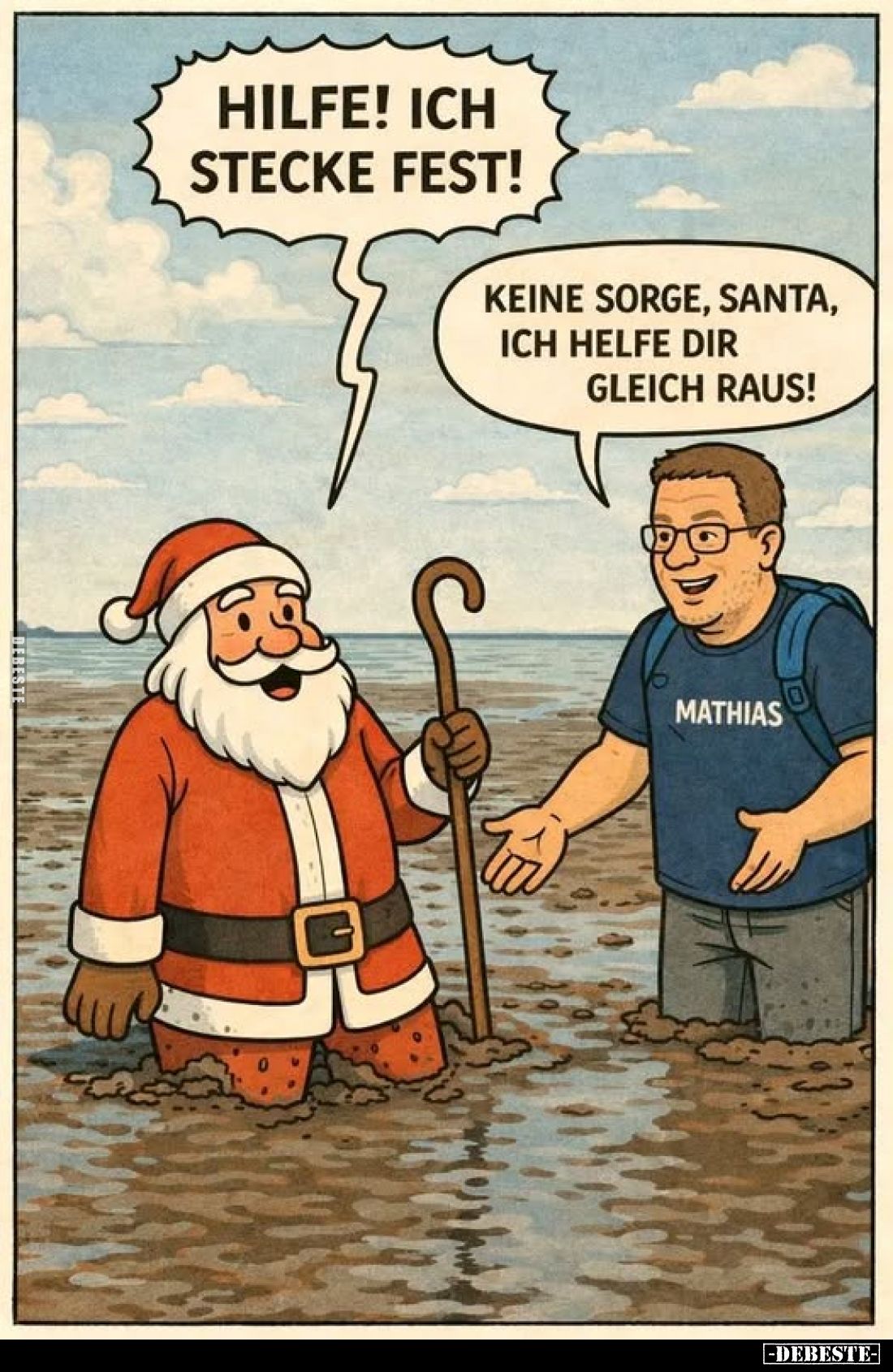 Hilfe! Ich stecke fest!
Keine Sorge, Santa, ich helfe dir gleich raus!