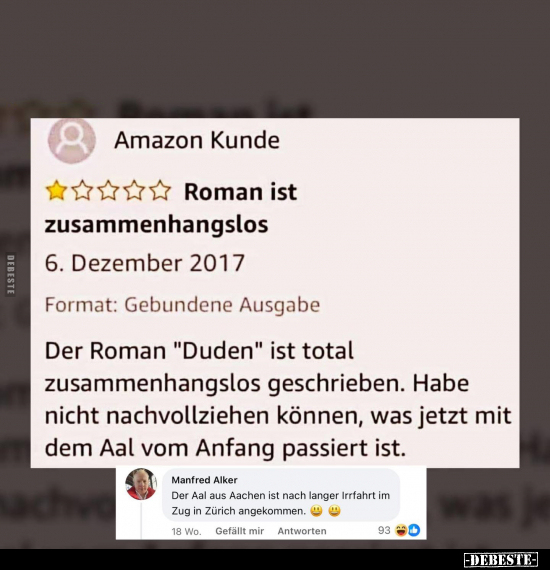 Der Roman "Duden" ist total zusammenhangslos geschrieben... - Lustige Bilder | DEBESTE.de