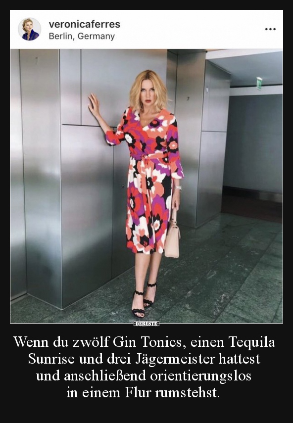 Wenn du zwölf Gin Tonics, einen Tequila Sunrise und drei.. - Lustige Bilder | DEBESTE.de