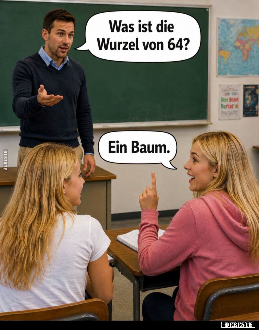 Was ist die Wurzel von 64? -
Ein Baum.