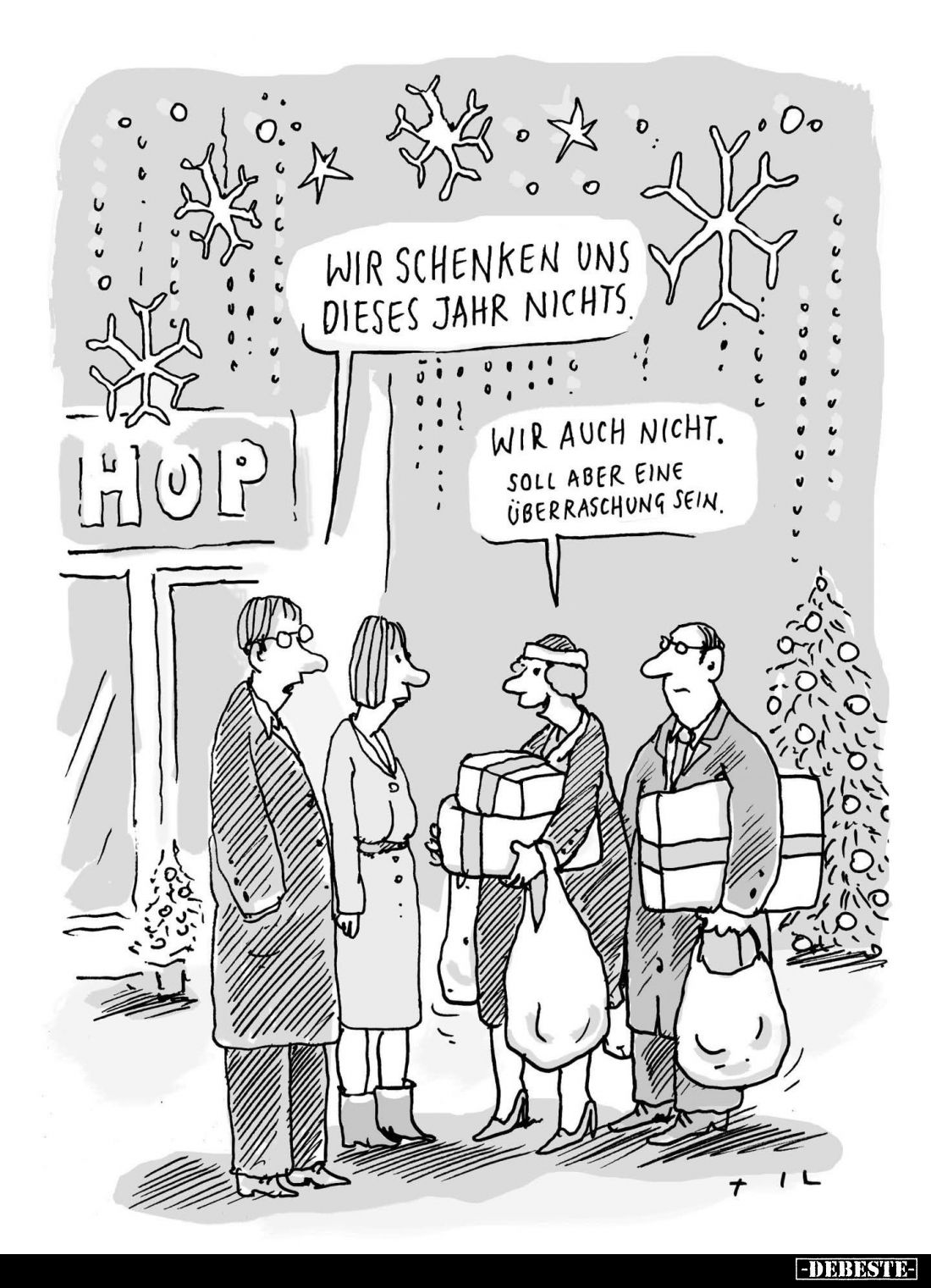 Wir schenken uns dieses Jahr nichts.
-
Wir auch nicht. Soll aber eine Überraschung sein.