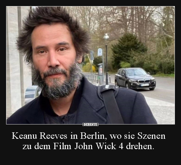 Keanu Reeves in Berlin, wo sie Szenen zu dem Film John.. Lustige