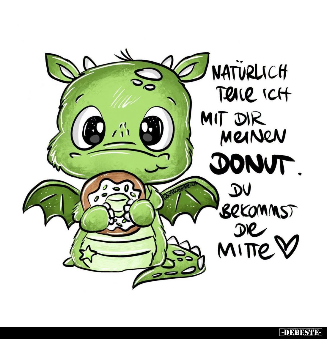 Natürlich teile ich mit dir meinen Donut. Du bekommst die Mitte!