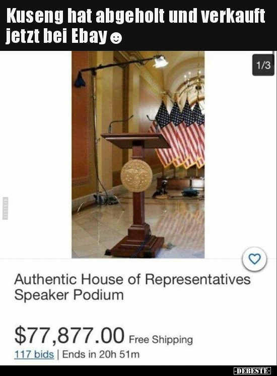 Kuseng hat abgeholt und verkauft jetzt bei Ebay☻..