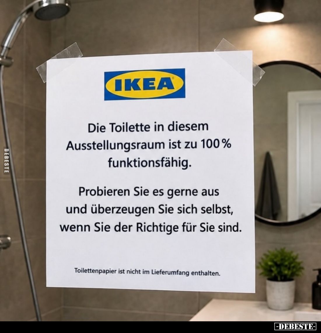 Die Toilette in diesem Ausstellungsraum ist zu 100 % funktionsfähig.
-
Probieren Sie es gerne aus und überzeugen Sie sich s...
