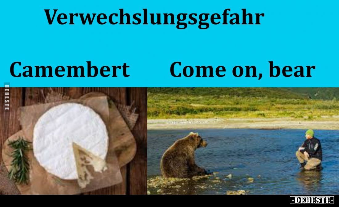 Verwechslungsgefahr:
Camembert. 
Come on, bear.