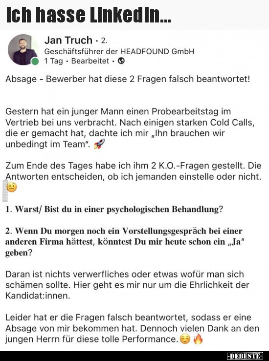 Ich hasse LinkedIn... - Lustige Bilder | DEBESTE.de
