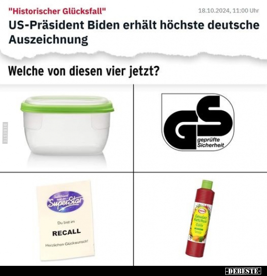 "Historischer Glücksfall" US-Präsident Biden erhält höchste.. - Lustige Bilder | DEBESTE.de