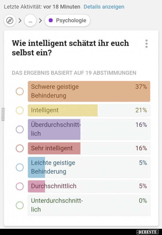 Wie intelligent schätzt ihr euch selbst ein?.. - Lustige Bilder | DEBESTE.de