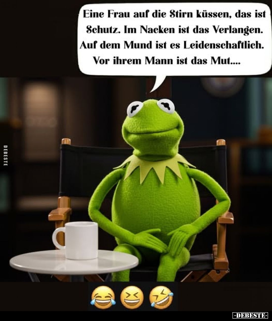 Eine Frau auf die Stirn küssen, das ist Schutz. Im Nacken ist das Verlangen. Auf dem Mund ist es Leidenschaftlich. Vor ihrem ...