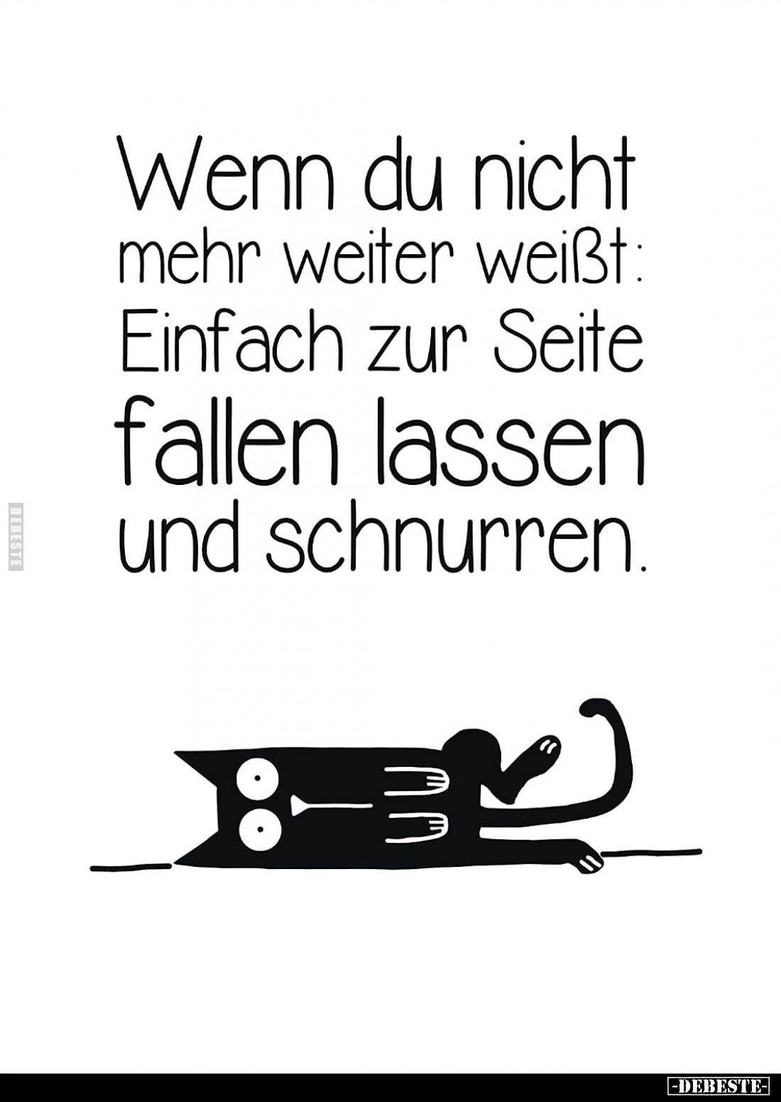 Wenn du nicht mehr weiter weißt: Einfach zur Seite fallen lassen und schnurren.