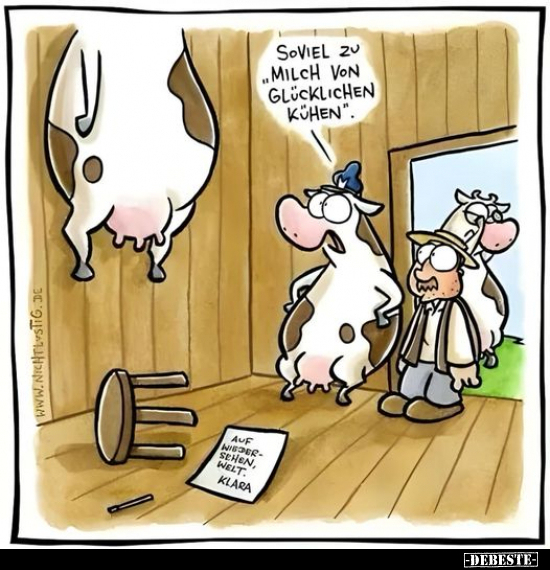 Soviel zu "Milch von glücklichen Kühen".. - Lustige Bilder | DEBESTE.de