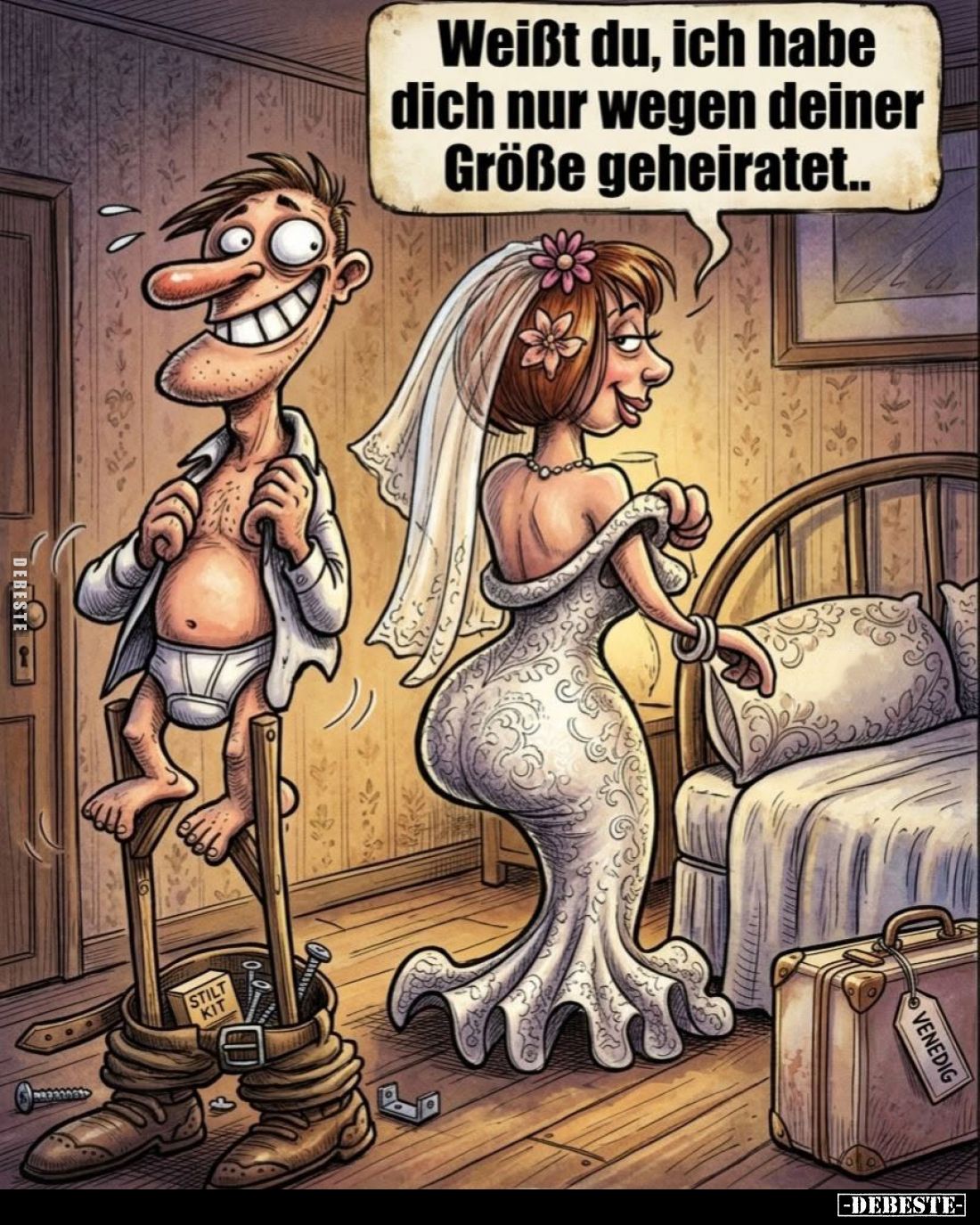 Weißt du, ich habe dich nur wegen deiner Größe geheiratet..