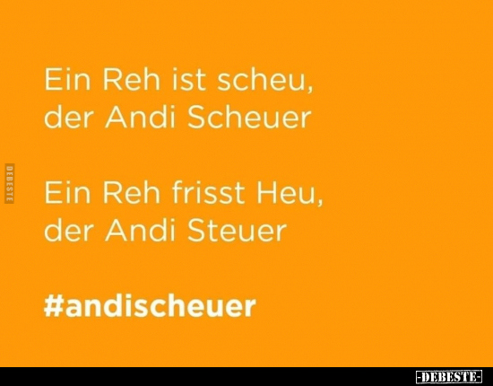 Ein Reh ist scheu, der Andi Scheuer.. - Lustige Bilder | DEBESTE.de