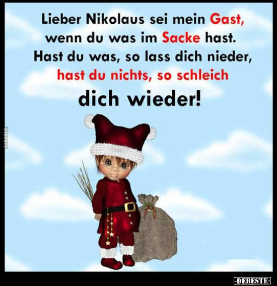 Lieber Nikolaus sei mein Gast.. - Lustige Bilder | DEBESTE.de