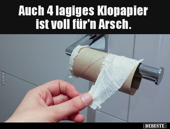 Auch 4 lagiges Klopapier ist voll für'n Arsch... - Lustige Bilder | DEBESTE.de