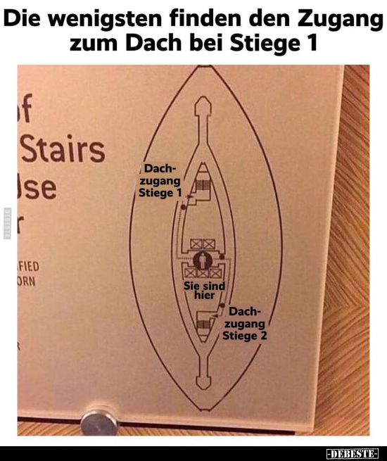 Die wenigsten finden den Zugang zum Dach bei Stiege 1.. - Lustige Bilder | DEBESTE.de