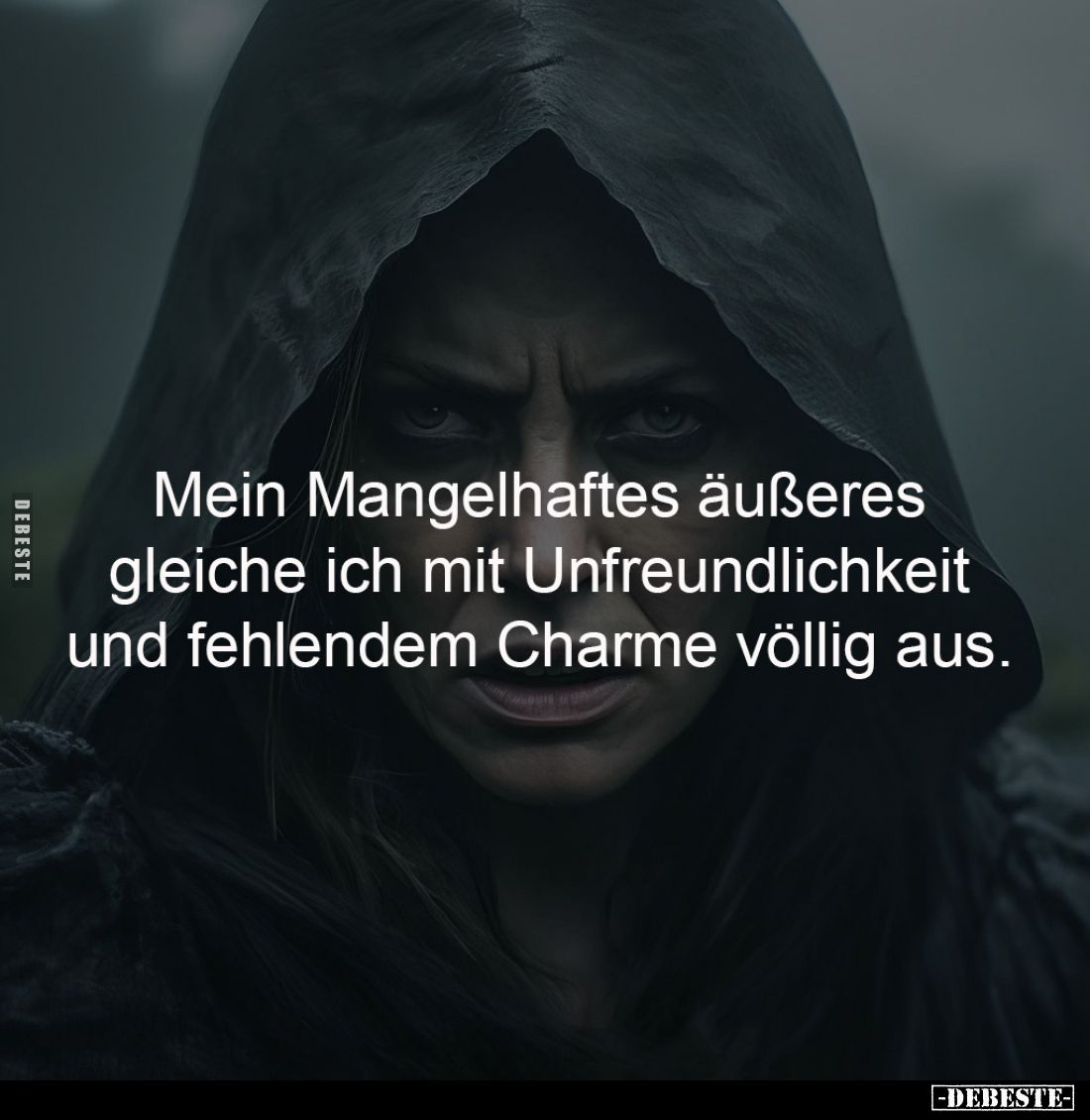 Mein Mangelhaftes äußeres 
gleiche ich mit Unfreundlichkeit 
und fehlendem Charme völlig aus.